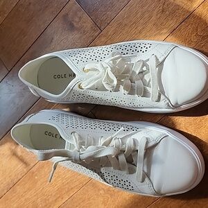 Cole Haan White Perforated Sneakers